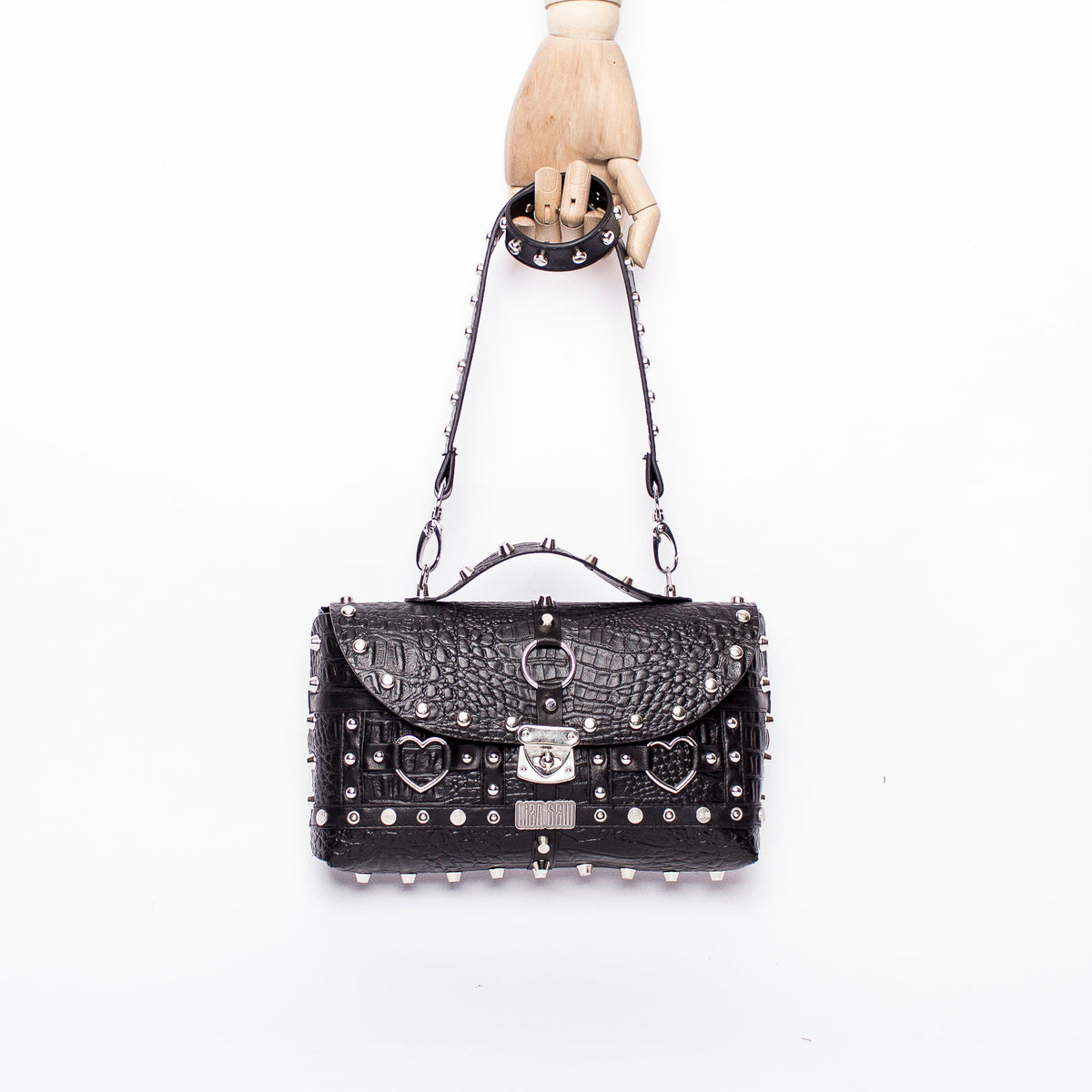 Studded Bigger Bag: Croc Love