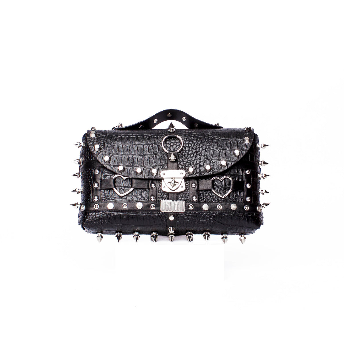 Studded Bigger Bag: Spiked Love Croc