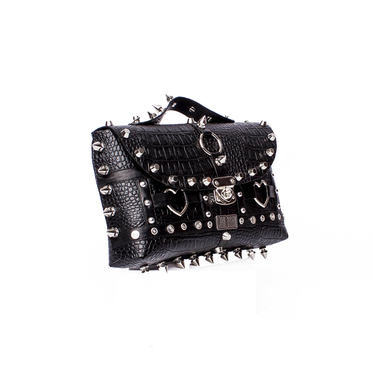 Studded Bigger Bag: Spiked Love Croc