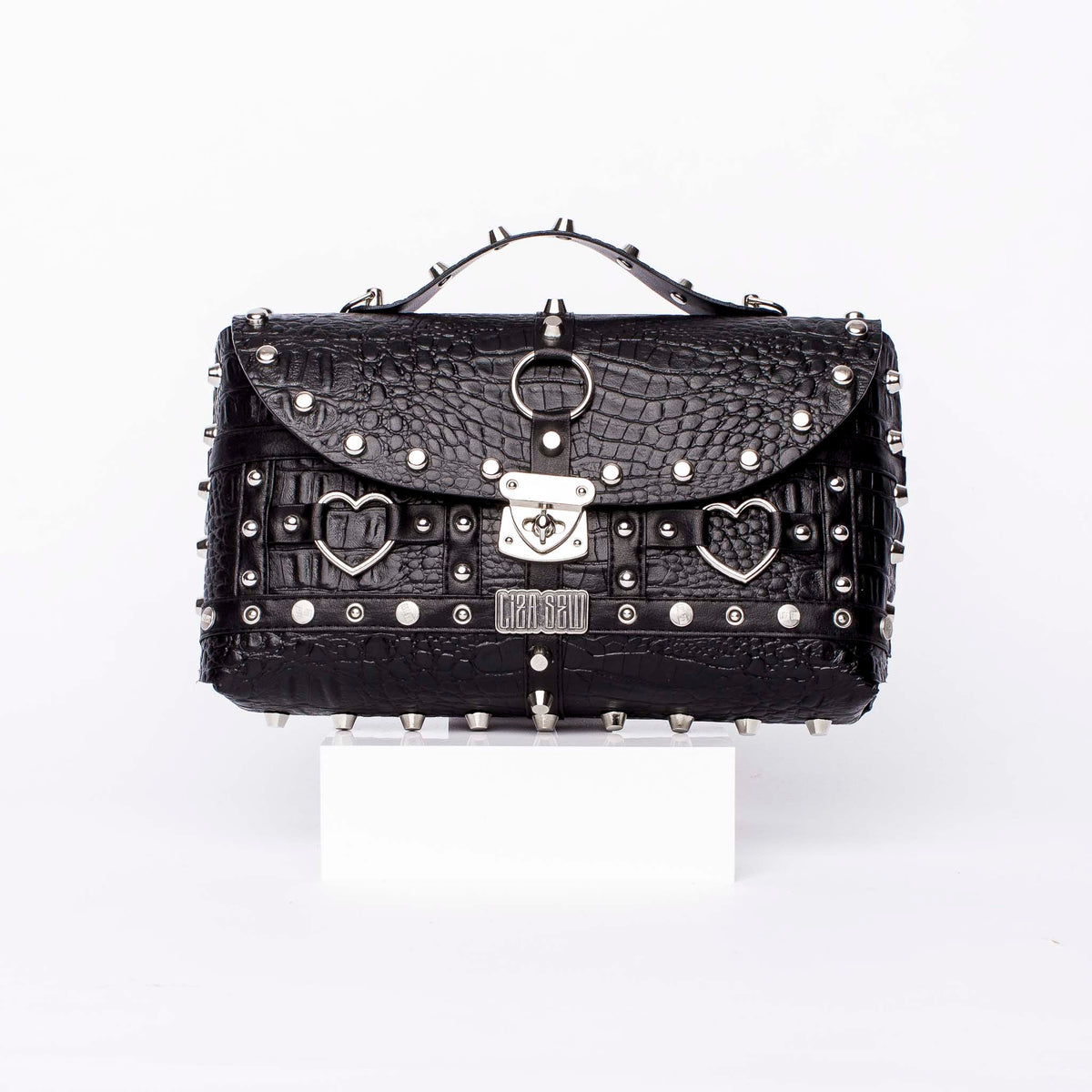 Studded Bigger Bag: Croc Love