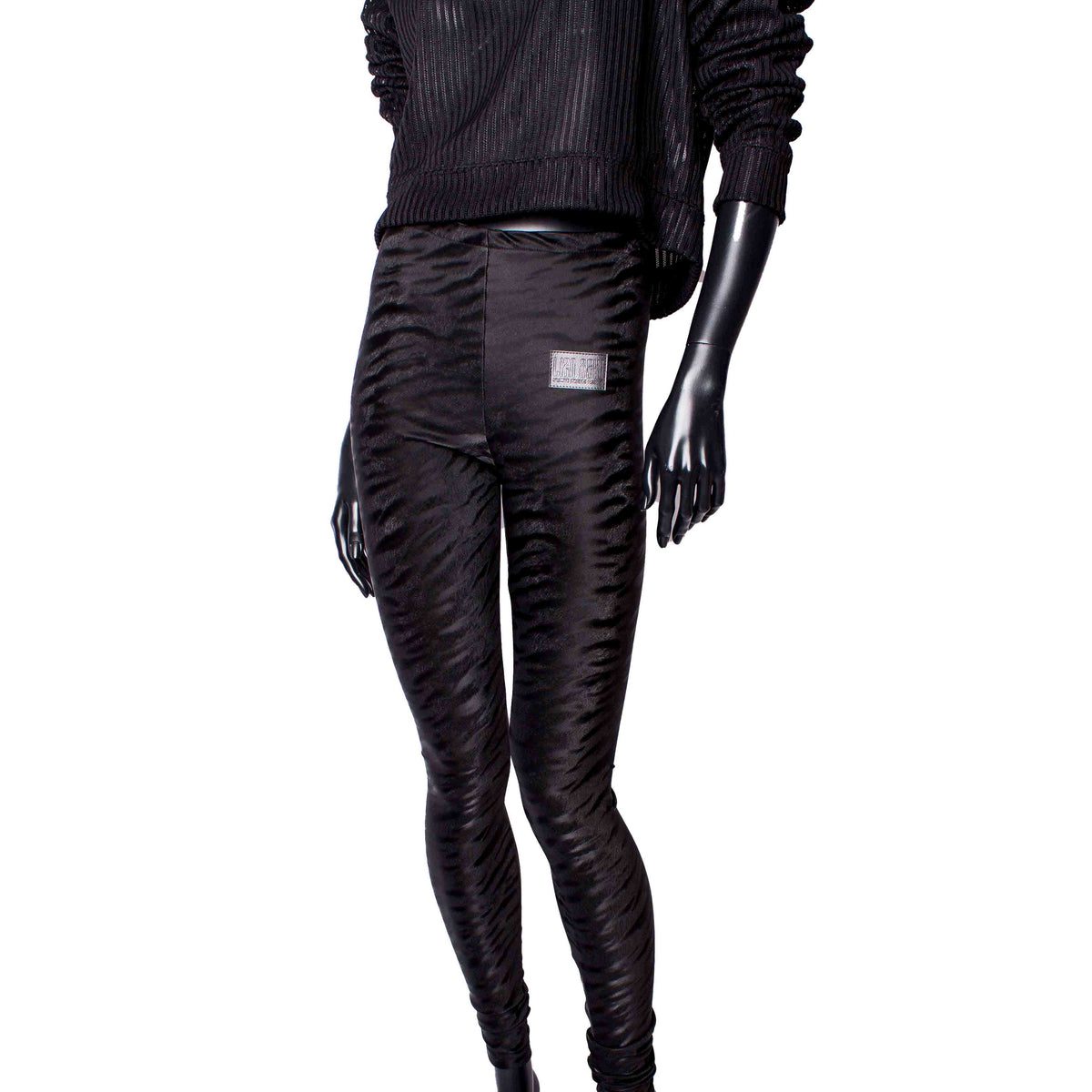 Handmade Leggings: Black Tiger