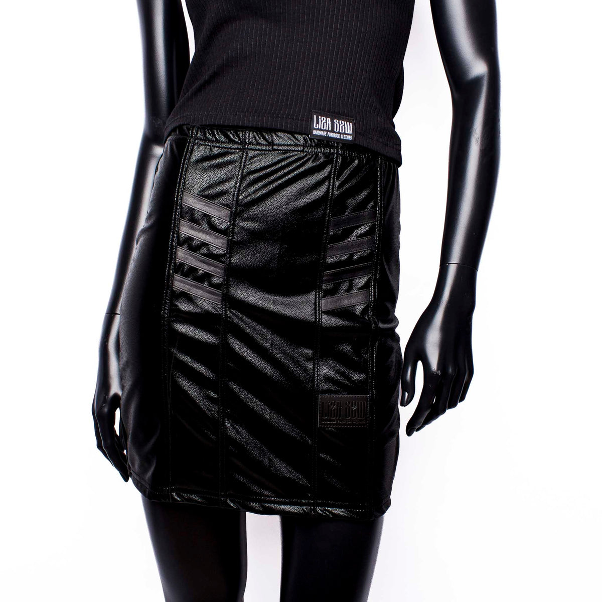 Stretch Skirt: Black Sparkling