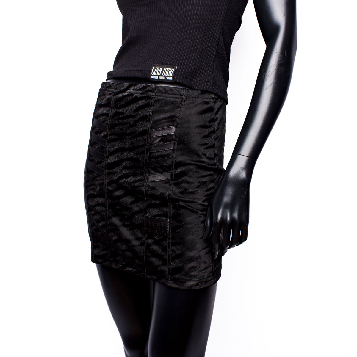 Stretch Skirt: Black Tiger