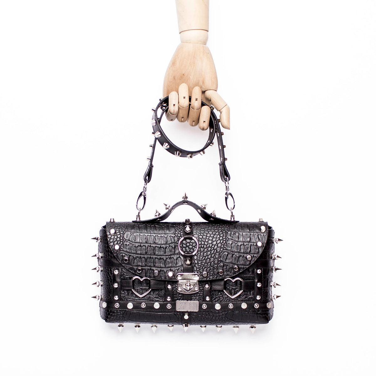 Studded Bigger Bag: Spiked Love Croc