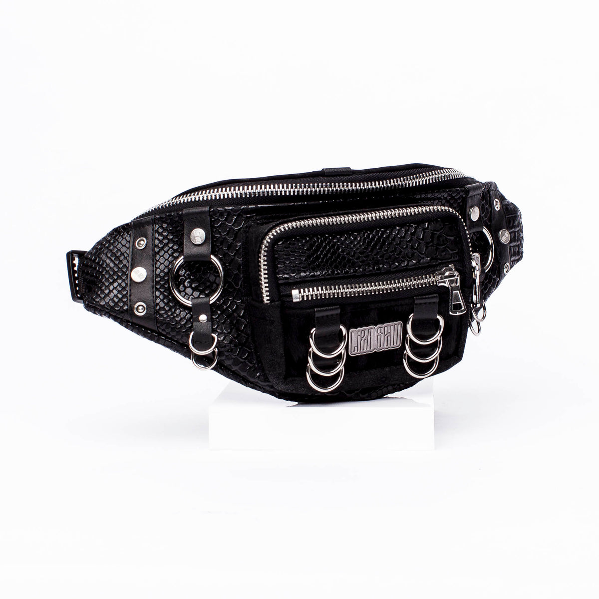Hipbag- black croc