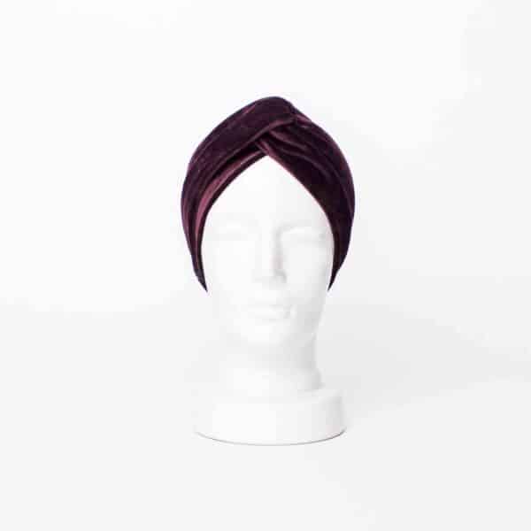 Headband Turban: Velvet Wine