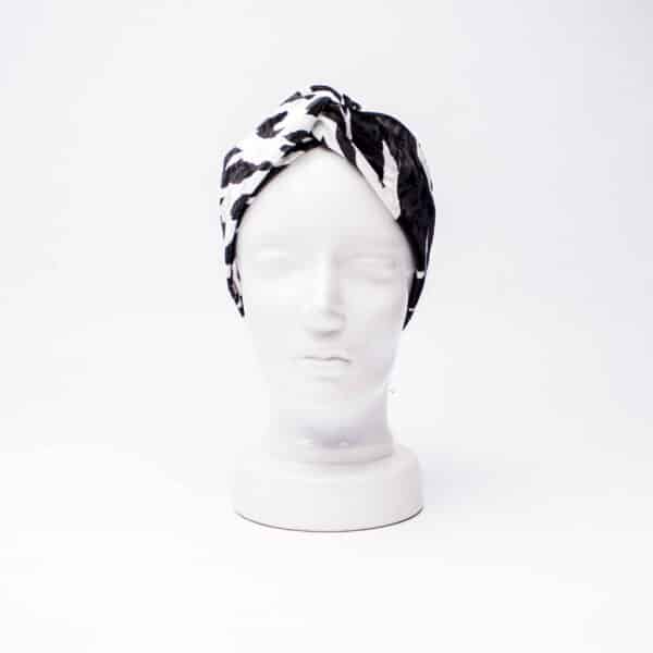 Headband Turban: Velvet Zebra